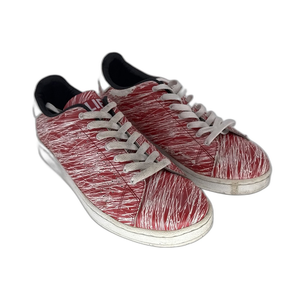 ALIFE SCRIBBLE CUP Sneakers Womens 12 Red Leather Lace Up All Over Print